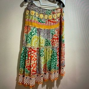 Fun, ethnic colors, fully lined skirt. Worn only once. Can be worn with a T